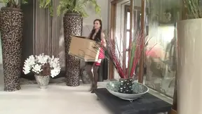Two slutty babes share three massive cocks