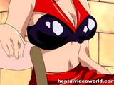 Hentai girls having a romp while a guy watches - a hot cartoon lesbian affair