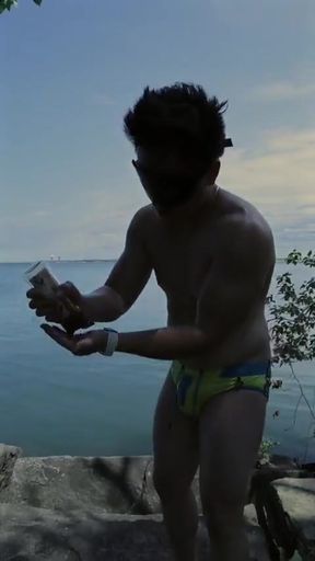Lake Day Mood: Oiled up, Flexing, and Shamelessly Showing off-because Some Reflections Deserve a Standing Ovation.