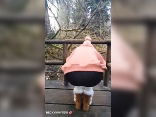 Horny Hiker Isn't Afraid To Show U Her Belt On The Public Trail ????????