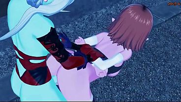 Supreme Kai Chronoa lets Futa Towa cum in her mouth before getting fucked doggystyle - Dragon Ball Super Futanari Hentai.