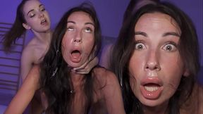 Teen beauty gets her brains fucked out in FFM rough fuck