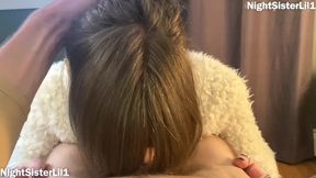 Classy Trans Girl Beautiful Eyes Sensual BJ Cum in Mouth