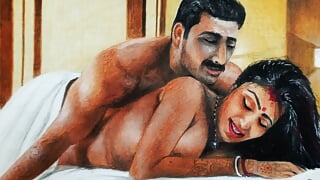Erotic Art Or Drawing Of a Sexy Bengali Indian Woman having &quot;First Night&quot; Sex with husband