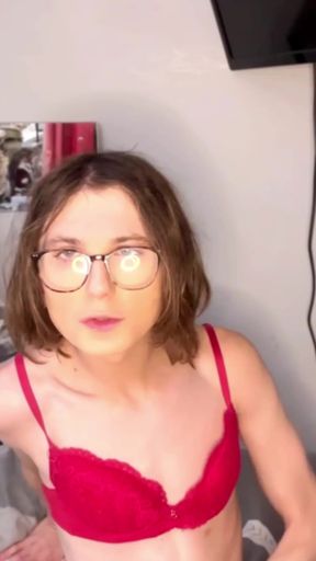 Naughty Teen Trans Girl Fucks Her Tight Teen Pussy with Vibrator