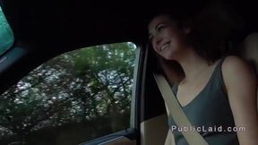 Petite teen 18+ Hitchhiker Bangs Stranger In Car