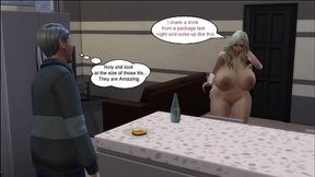 Young man turns into a busty bimbo and fucking her stepfather