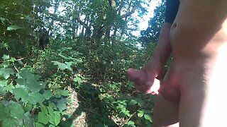 wanking in the woods