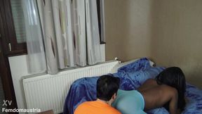 ebony princess coloured pantyhose sexnylon butt facesitting ass worship and nylon feet licking