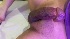 playing his asian cock with oily massage in front of his desi indian friends