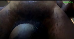 Fuk3holes flexing big black hairy dick with can captivate the goddesses