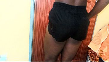 Young African babe invites her sugar daddy to her room and they start dancing