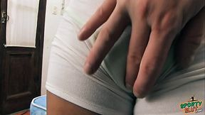 Round Ass TEEN Training and Teasing cock. Sexy Cameltoe.