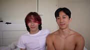 Hung uncut twink fucks his Asian boyfriend in chastity