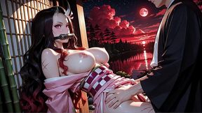 nezuko gets fucked demonically in all positions. demon slayer hentai. anime. ai generated hentai