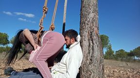 Farting in His Face While I Crush It Between My Ass and the Tree