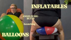 Woman Scratches with Her Toenails and Bounces Off a Beach Inflatable (1)