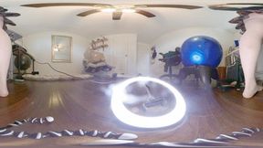 Watching her in nude pantyhose from behind 360vr