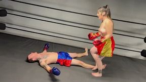 MW-1259 Aaron Hummer vs IRON kat MIXED BOXING female dom TOPLESS (WMV) Femdom Beatdown