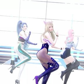 MMD Kep1er - Up! Ahri Seraphine Kaisa Hot Kpop Dance League Of Legends KDA AllOut