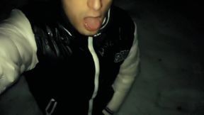 Play with Cruisers Cum in Mouth on My Knees After He Left