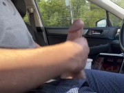 public jerking off really quick in MEGA packed parking lot and CUM