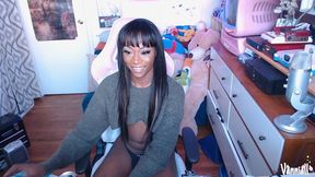 gooning my huge tgirl dick to cum on my face - vanniall edging her bbc to a thick self-facial - full camshow