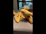 Married Whore Gets Her Pussy Ruined by Her Personal Trainer Right on Her Husband’s Bed