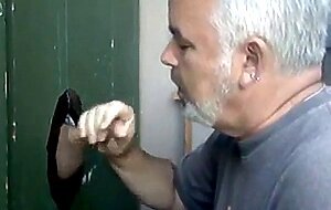 Blowjob and cum eating in Glory Hole