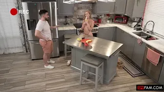 Blonde Natalia Queen serves as her stepdad's personal fuck toy