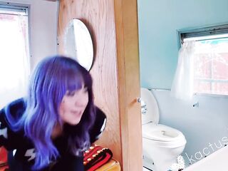 peeing in a vintage airstream