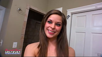 Brunette Hottie Livia Gives A Sexy BJ And Gets Covered With Warm Jizz!