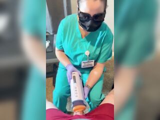 Jizz bank nurse recognized me and offered to assist with machine