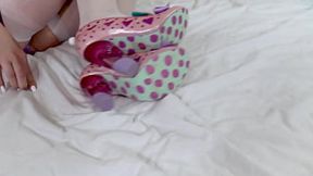 CHERRY ENGLISH Cute Pigtails Big Tits Blonde British Girl Huge Cock POV Blowjob and Cum Swallow