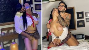 Student Girl is Fucked very Rough with multiple Creampies by her Teacher!