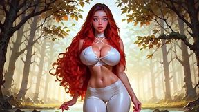 Sexy Redhead Bouncing Big Boobs and Hard Nipples! Tight White Yoga Pants! AI