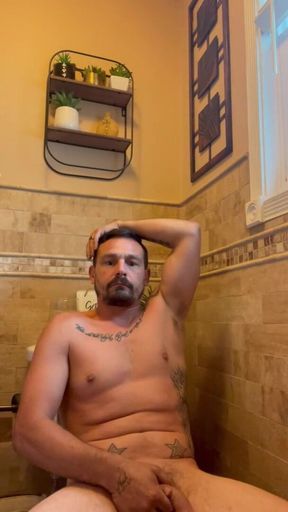 Jerking off in bathroom