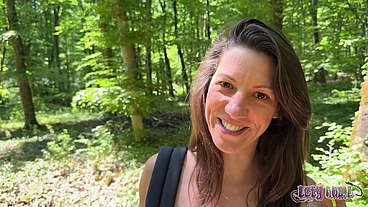 Wild anal masturbation in the forest