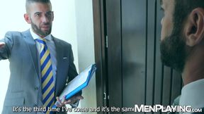 Suited hunk Axel Max is savagely barebacked by hung Hector de Silva