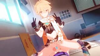 Aether x NPC - Genshin Influence Yaoi Anime porn r34