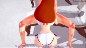 Jessica Rabbit blowjob in public pool