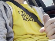 FRAT boy Jerks until cum in car