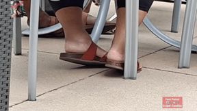 Lunchtime Ebony Feet Full Under The Table Candid Shoe Plays