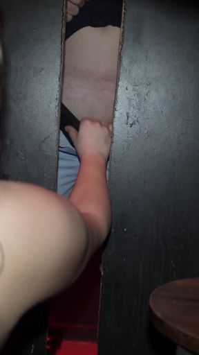 Fucked through the glory hole in porn cinema   Clip 2