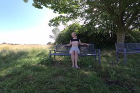 German Blonde Pisses off in Public!