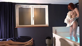 Busty french TS whore sucks ActorFab after hot bath