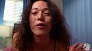 GROOBYGIRLS Curly-Haired Tgirl Solo Masturbation