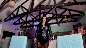 smoking domination pov in black leather. dirty talk joi & cigarette smoke