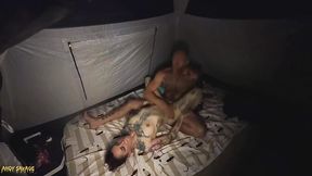 Lightning-Storm Lovers Get Creampie in Doggy Style