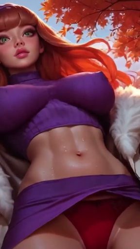Daphne Blake Sexy Dance In Red Panties For Adult Boys. Bouncing Boobs AI   Clip 1